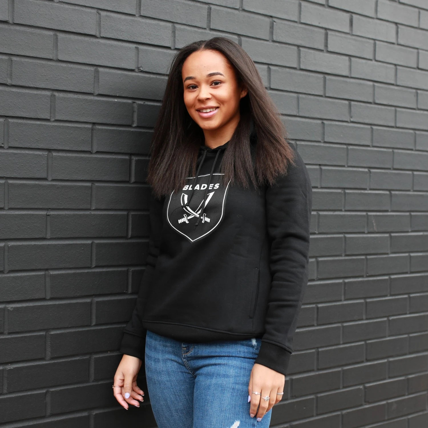 Ladies Blades Hoody Black 4 Ladies Blades Hoody Black - Image 4