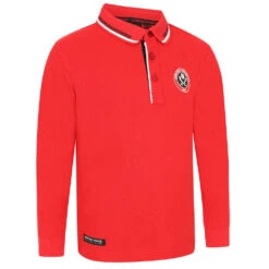 JR Rubber Full Crest LS Polo Red -Elite Kit Co Store 4200