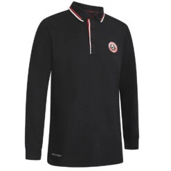 Rubber Full Crest LS Polo Black -Elite Kit Co Store 4459