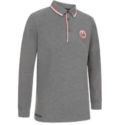 Rubber Full Crest LS Polo Grey -Elite Kit Co Store 4464